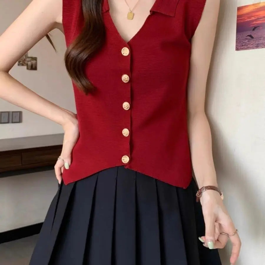 Women's Mock Neck Sleeveless Knit Tank Top | Slim Fit