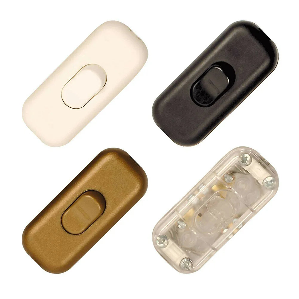 Inline Rocker Cord Switch On/Off for Desk & Floor Lamps – Model 303