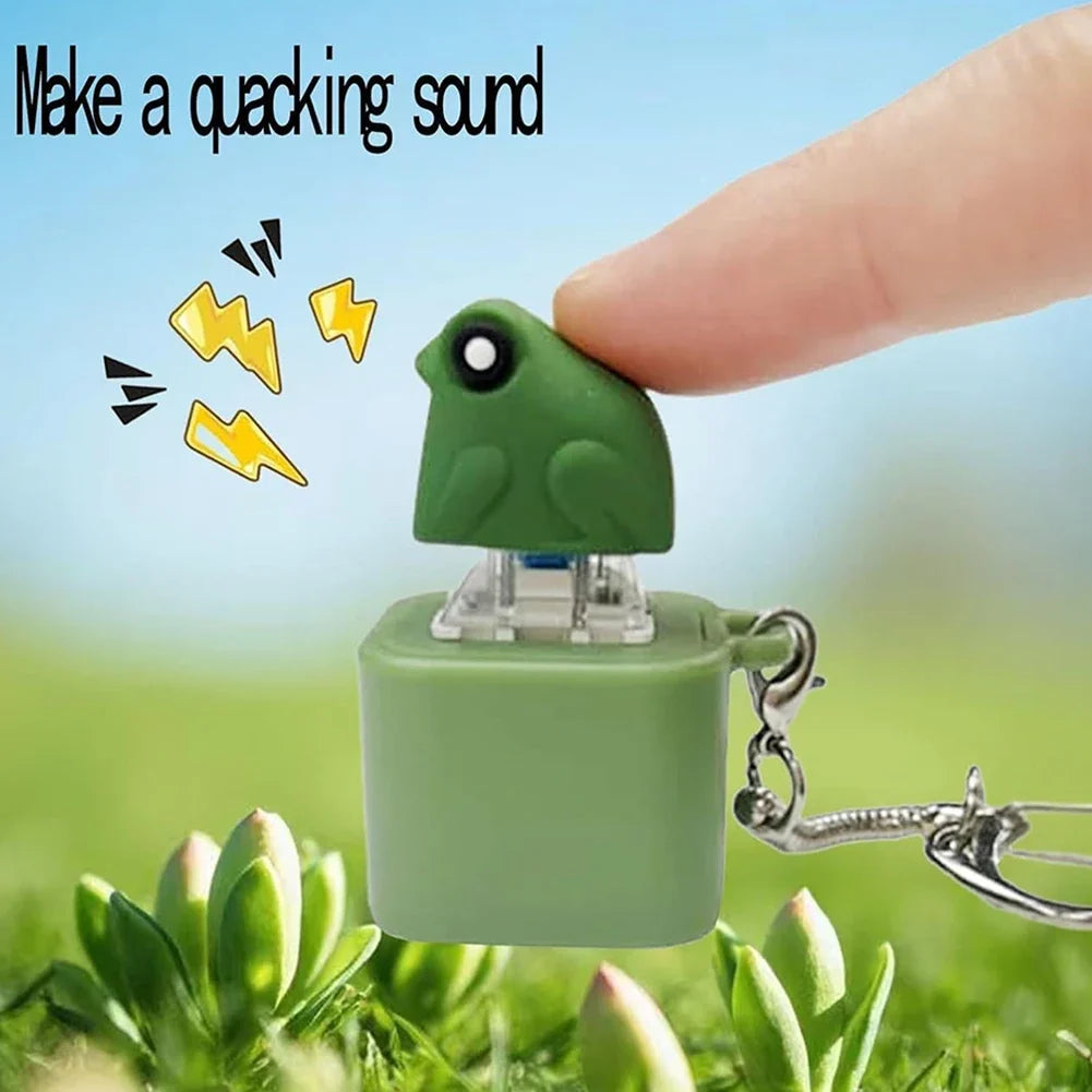 Frog Croaking Fidget Keychain with LED Lights | Rechargeable