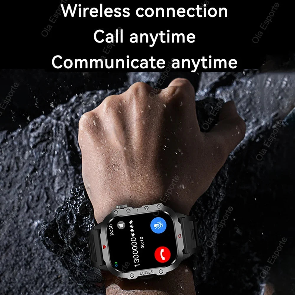 2025 Military GPS Smart Watch Men LED Flashlight Waterproof Outdoor