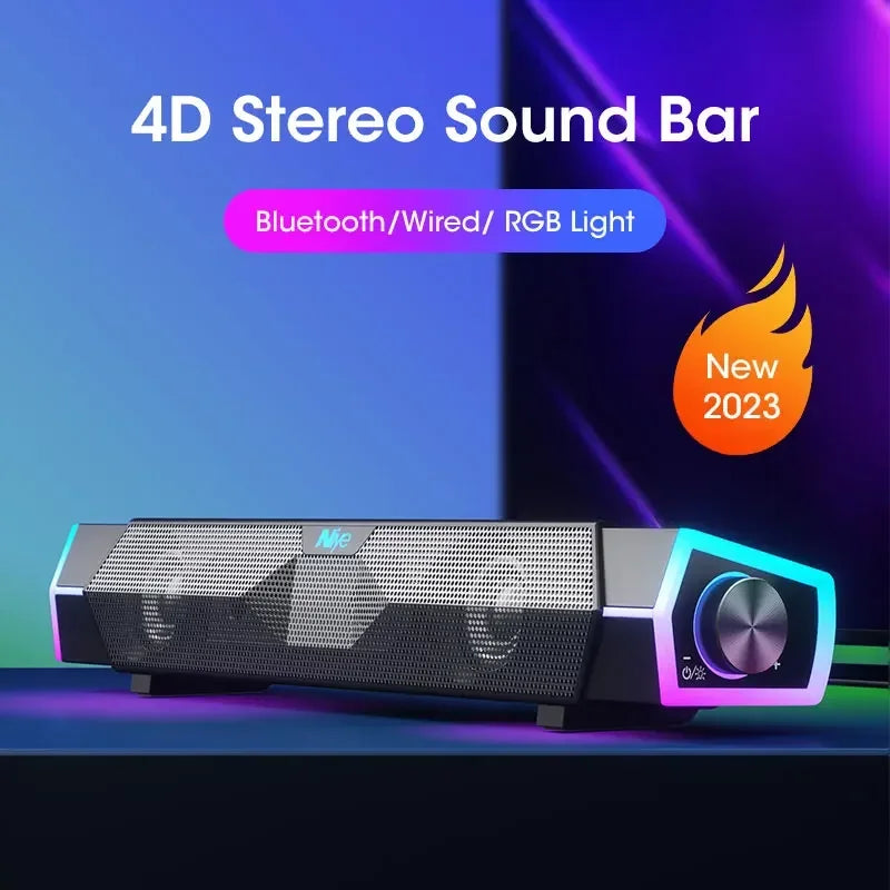 NOCCLILI RGB Soundbar – Bluetooth 5.0 PC Speaker for Laptop & TV