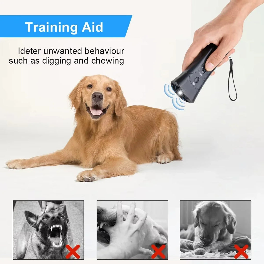 Ultrasonic Dog Bark Deterrent Trainer with LED Light