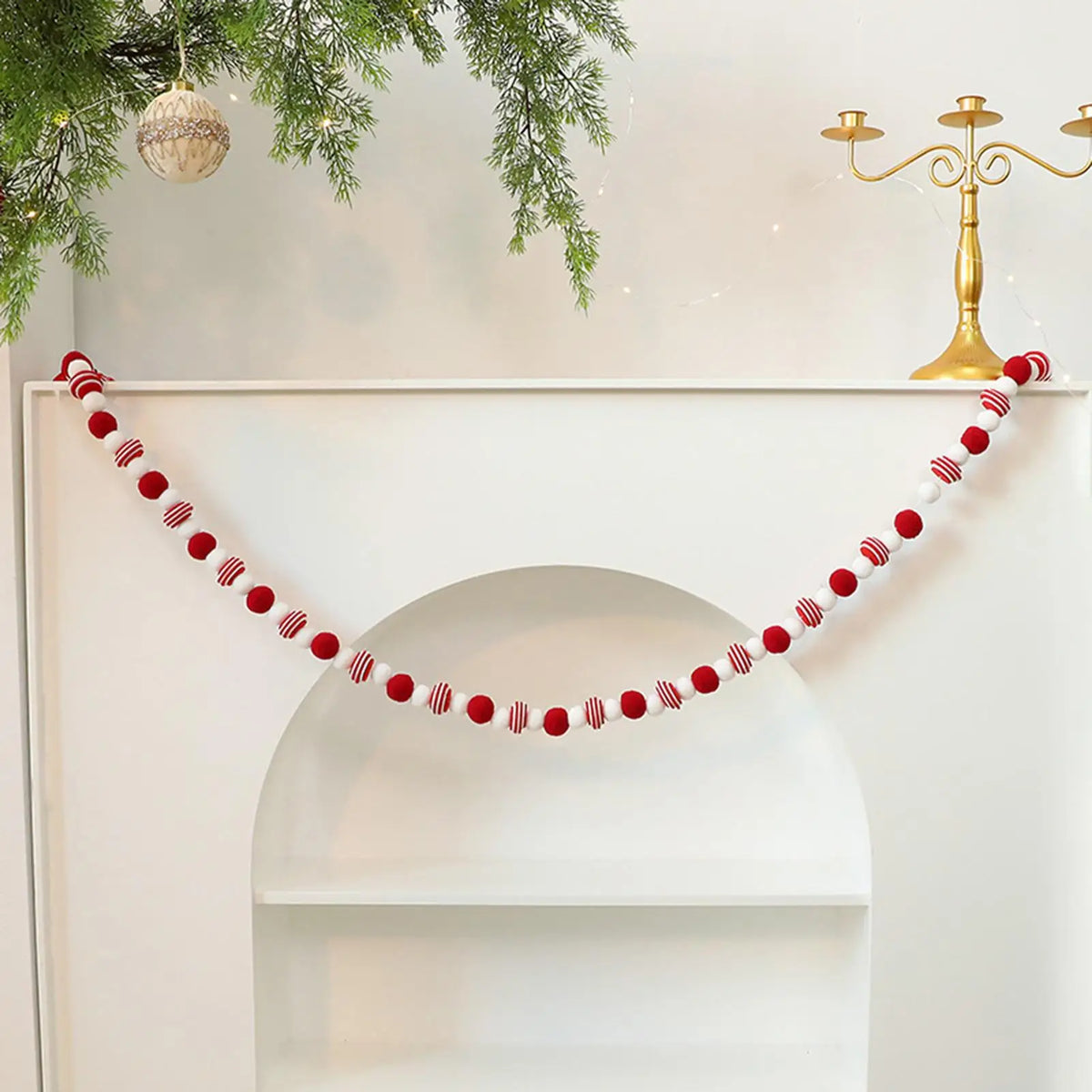 Christmas Velvet Garland Banner | Mantel Fireplace Stair Decor