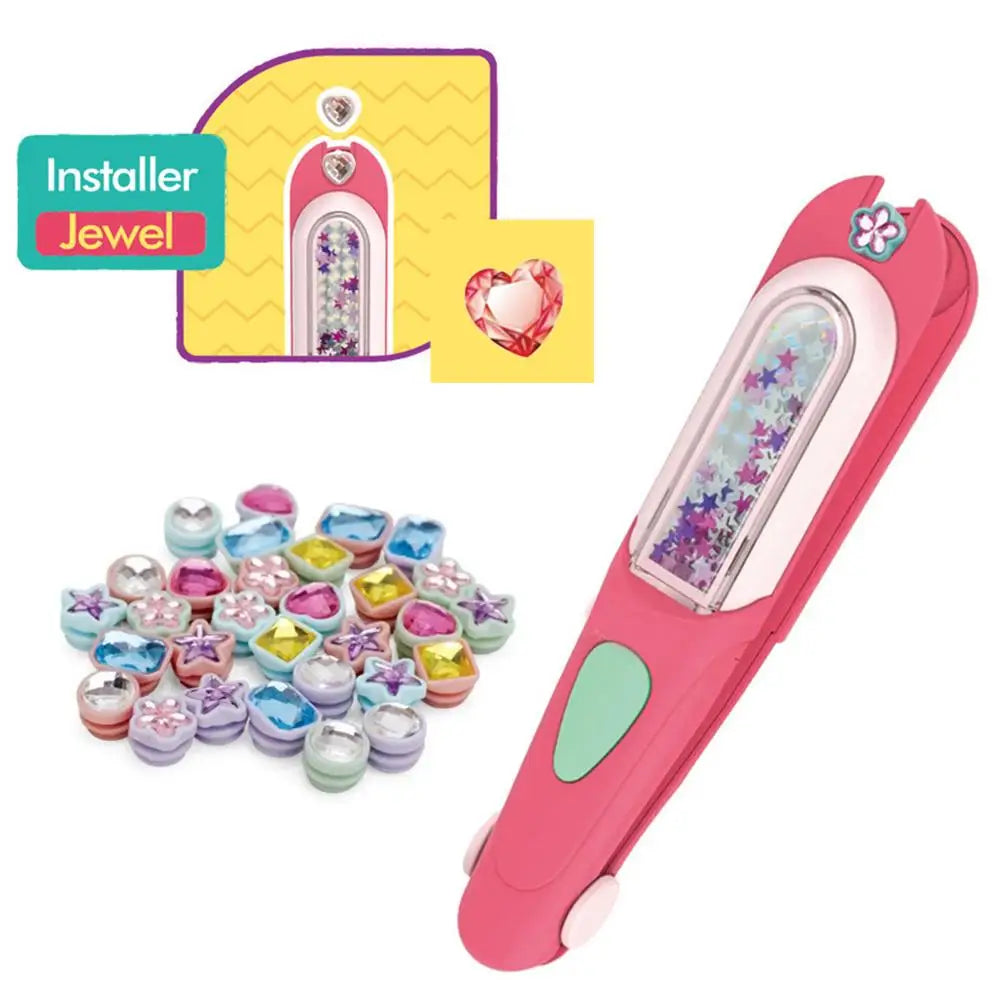 Automatic Hair Braiding & Gem Stamper Toy Kit for Girls