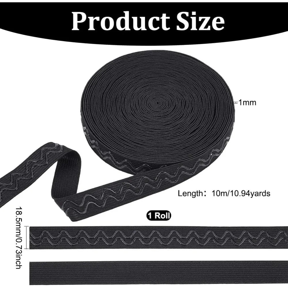 Non-Slip Silicone Elastic Band for Sewing 18.5mm – 10 Yards