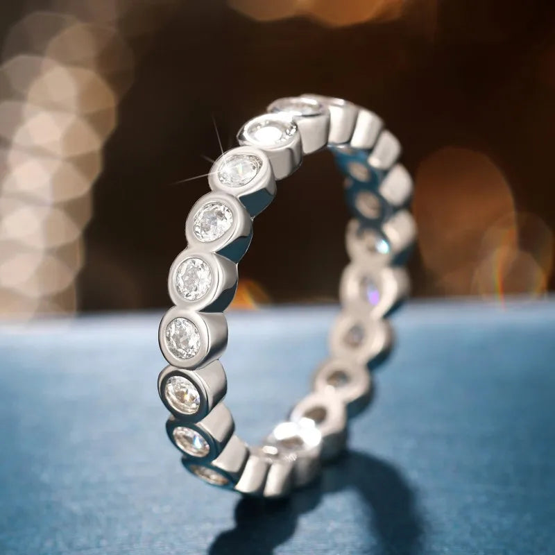 Huitan Full Paved CZ Ring for Women – Silver Fashion Ring