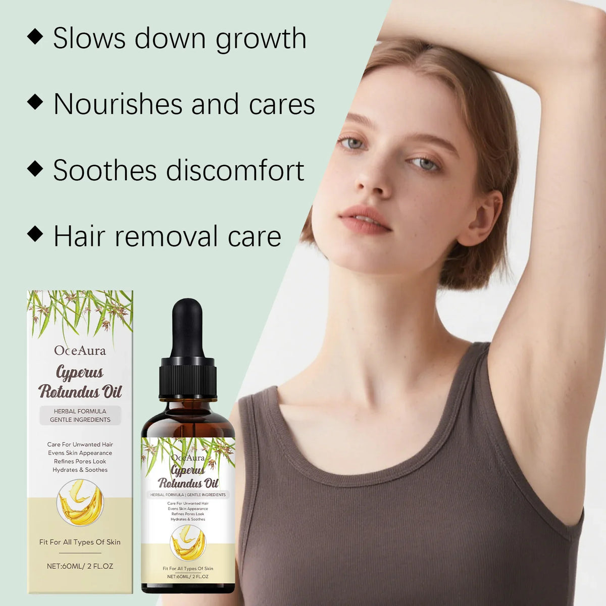 OceAura Cyperus Rotundus After-Shave Hair Growth Inhibitor Oil
