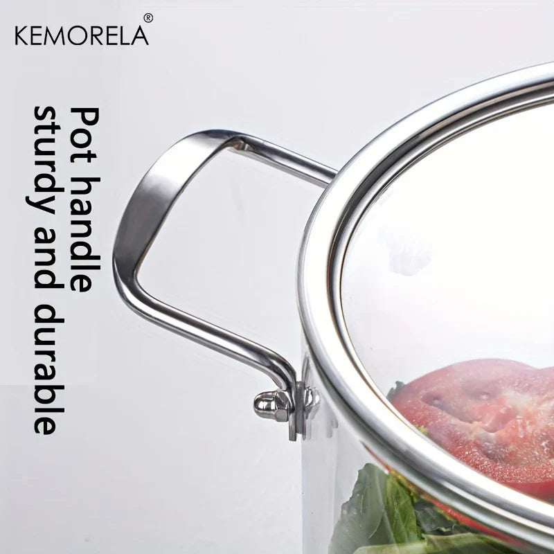 KEMORELA Borosilicate Glass Cooking Pot 2.5L/3.5L with Lid