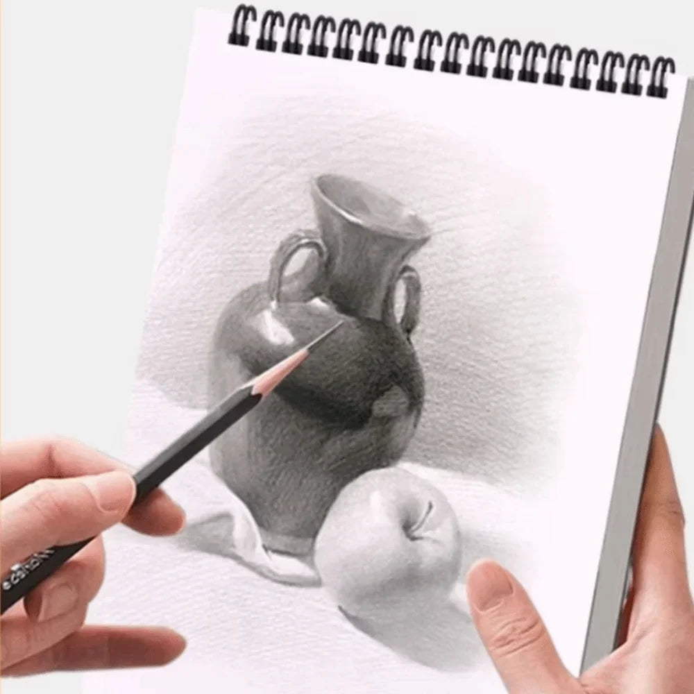 100-Sheet A4 Coil Sketchbook – 100gsm Thick Perforated Drawing Pad