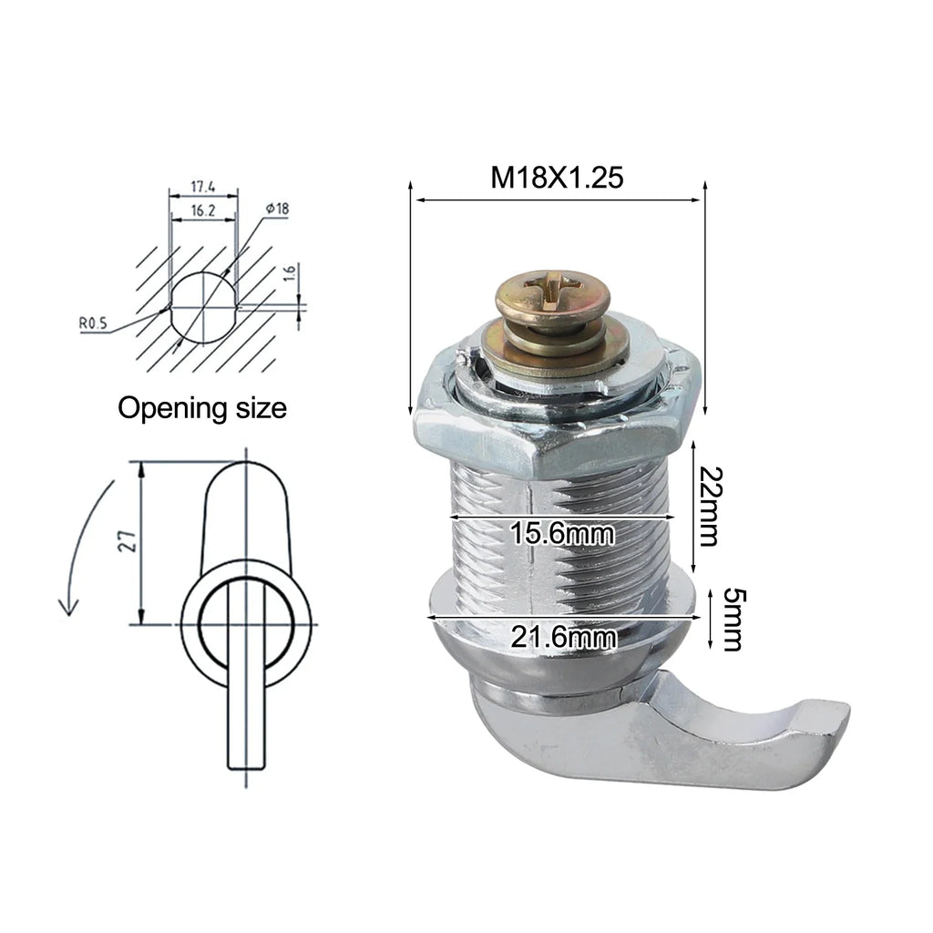 Keyless Cam Lock – Rotary Cylinder for Cabinets, Lockers & Yachts