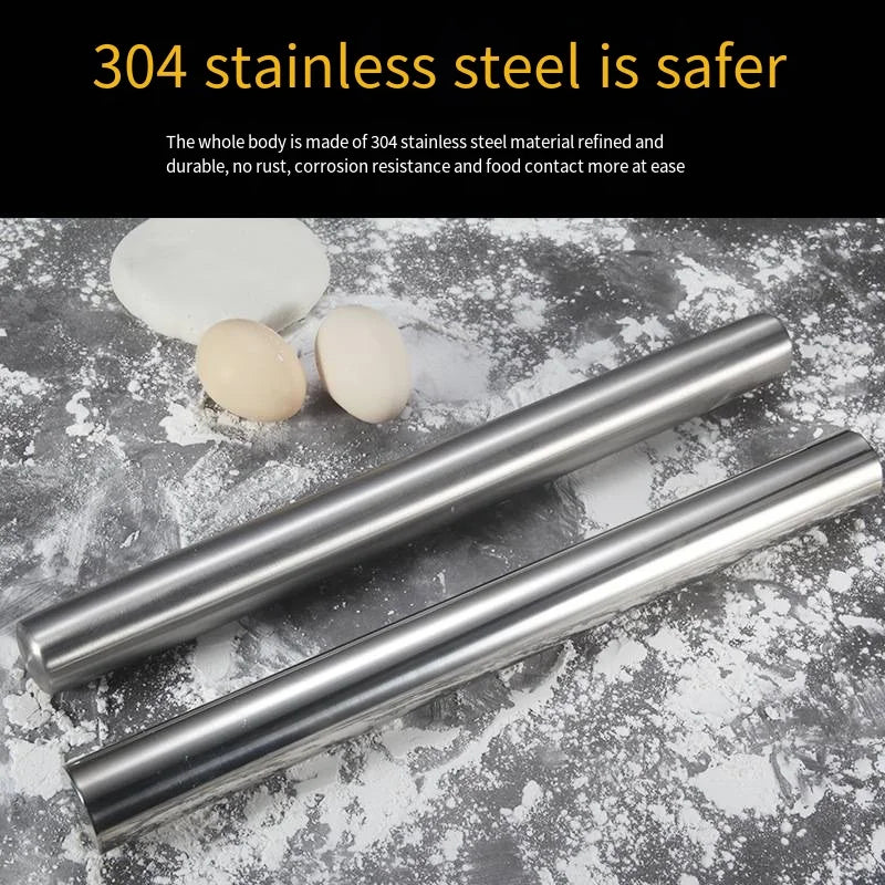 40cm Stainless Steel French Rolling Pin – Dishwasher Safe