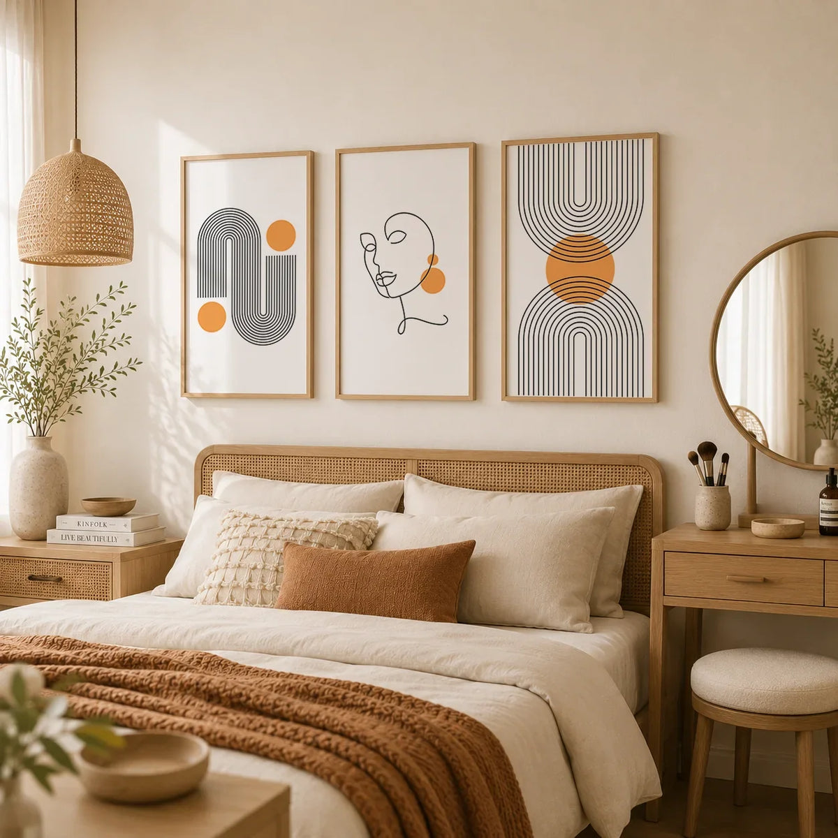 Abstract Woman Geometric Line Art Canvas Print | Modern Wall Decor