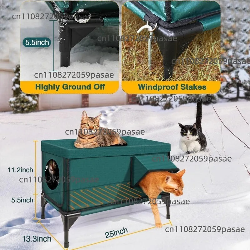 Foldable Outdoor Cat Tent Bed – Insulated Kitten Nursery & Enclosure
