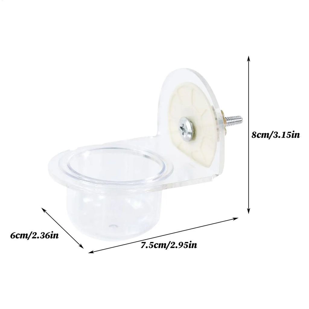 Detachable Transparent Bird Feeder Cups for Cages | Parrot & Cockatiel