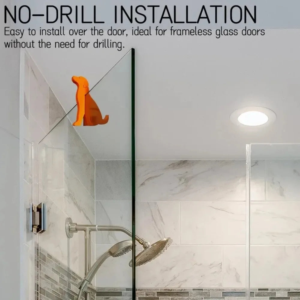 2-Pack No-Drill Glass Door Hooks – Heavy Duty Bathroom Hook