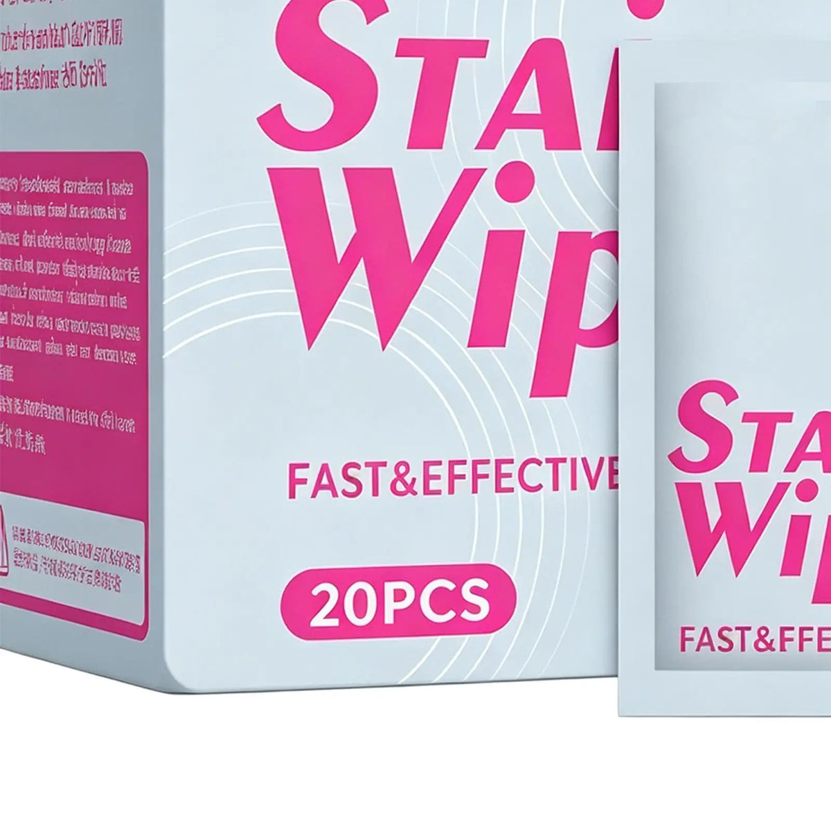 Stain Remover Wipes 20-Pack – No-Rinse Individually Wrapped