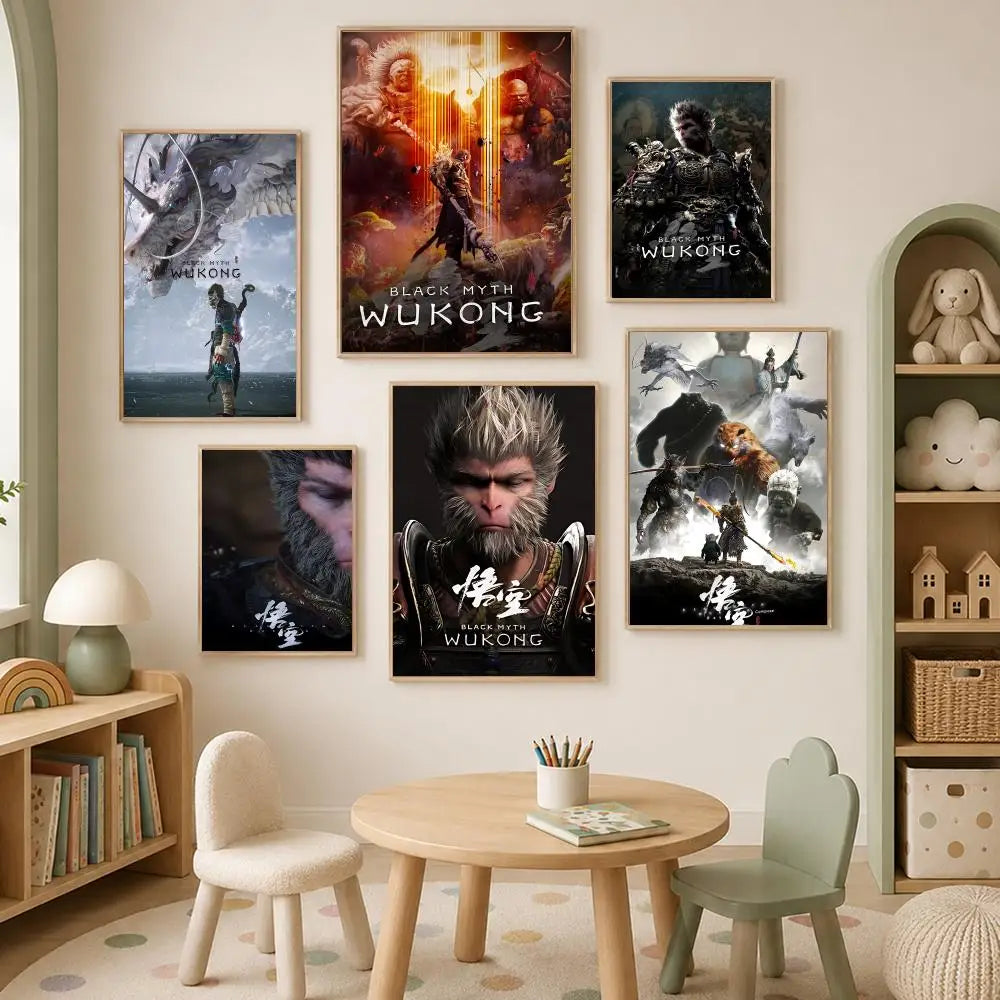 Black Myth Wukong Self-Stick HD Wall Poster – Waterproof Art
