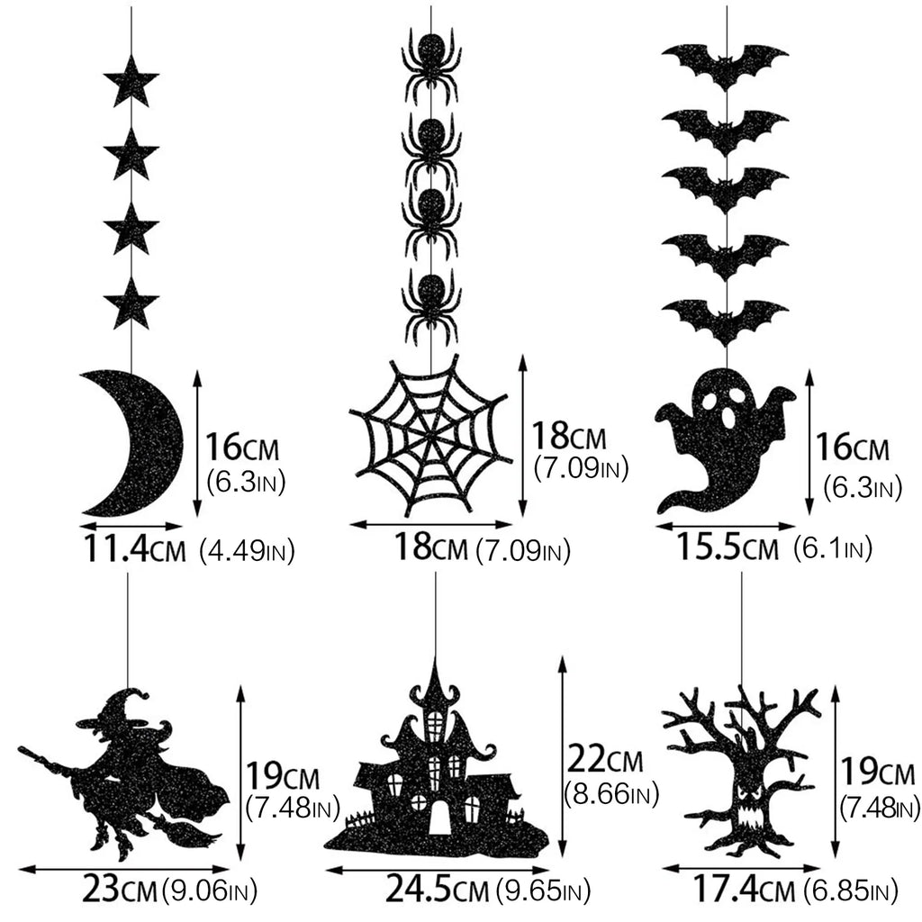 6-Piece Halloween Hanging Ceiling Decorations – Spooky Party Décor