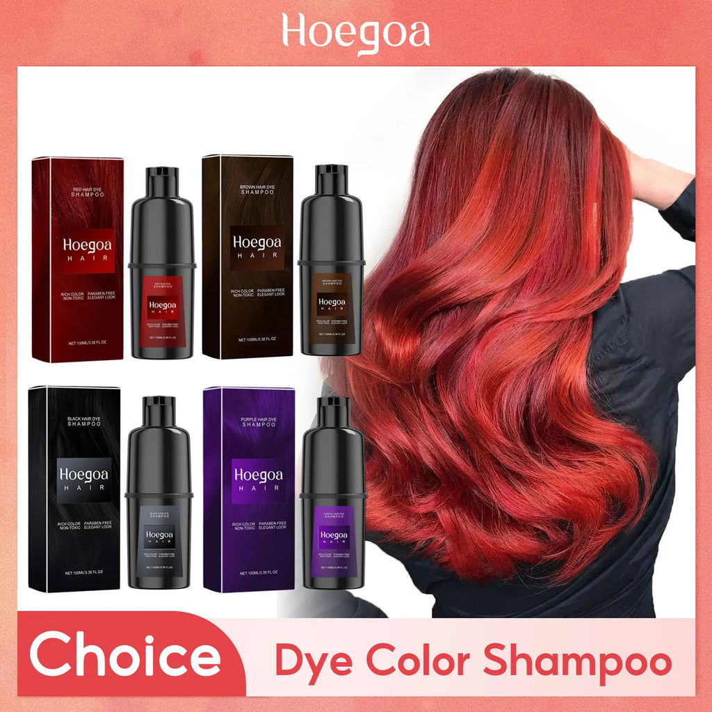 HOEGOA Instant Hair Color Shampoo – Grey Coverage for Men & Women