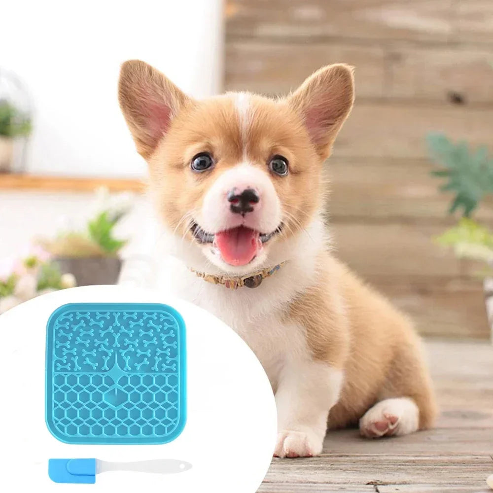 Silicone Licking Mat Dogs Slow Feeder Bowl Prevent Fast Eating Relief