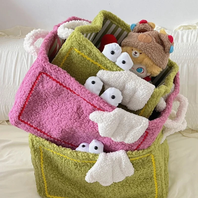 Plush Monster Storage Basket – Large Foldable Fabric Organizer