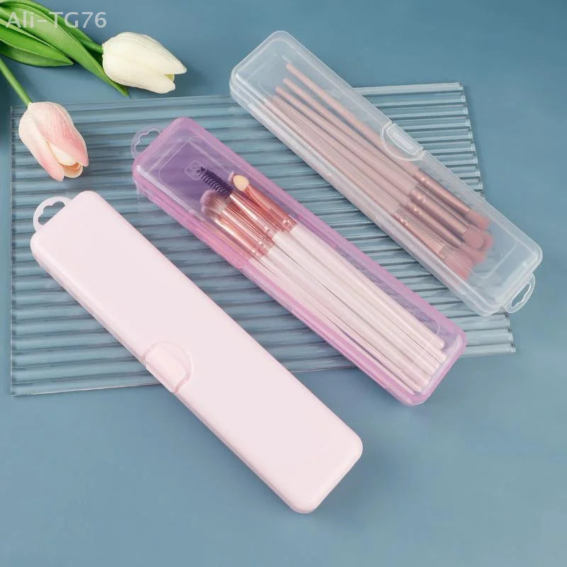 Transparent Makeup Brush Organizer Box with Dust Cover