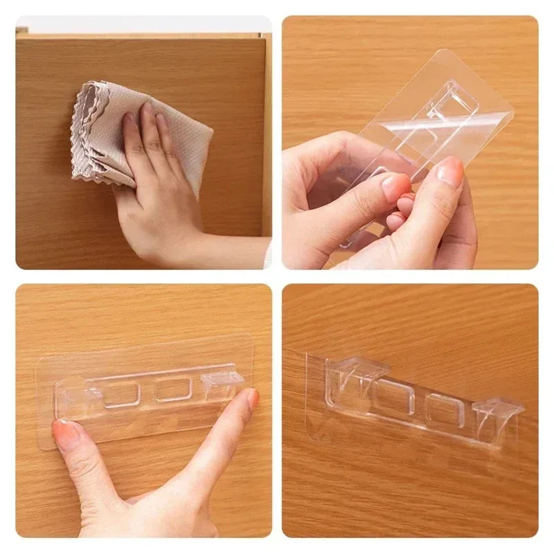 6 Wardrobe Divider Brackets Non-marking Sticky Kitchen Cabinet