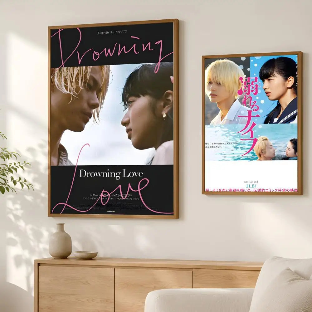 Drowning Love Movie Poster – Self-Stick HD Waterproof Wall Art