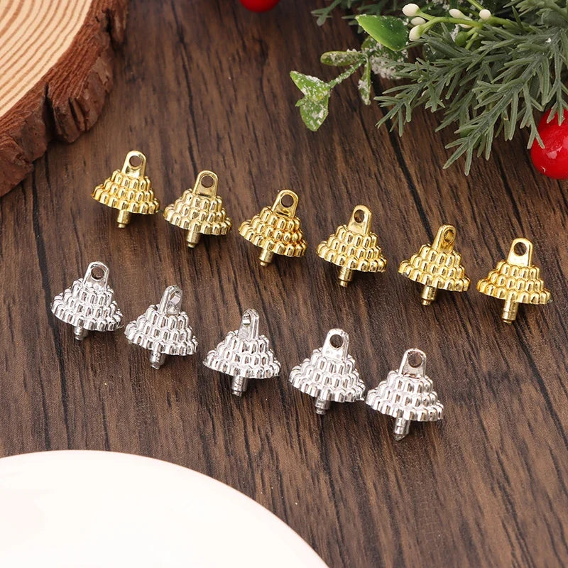 Christmas Ball Cap Pendant Holders – 50/100pcs Gold & Silver