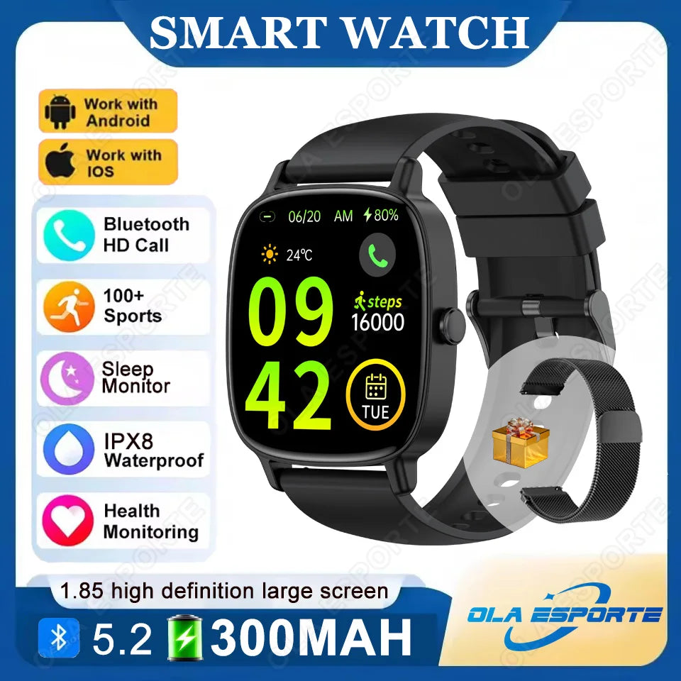 Ola Esporte 1.85" Smart Watch – Bluetooth Call & Fitness Tracker