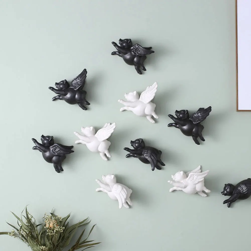 Ceramic Flying Pig Wall Decor | 3D Nordic Hanging Ornament