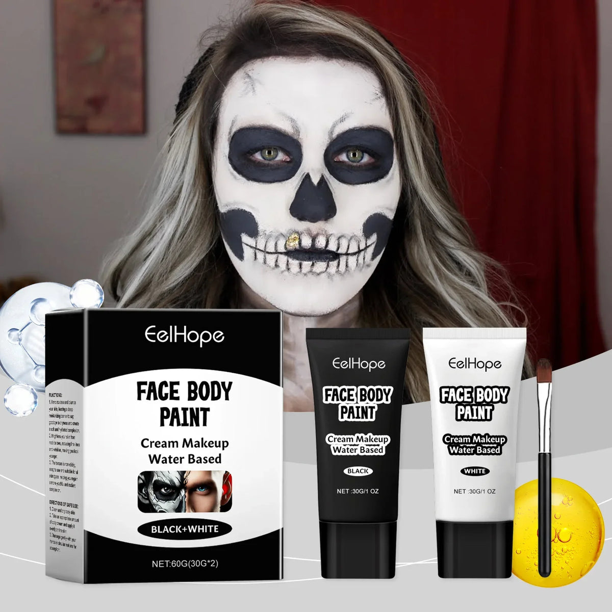 Halloween Face & Body Paint – Waterproof Clown Cosplay Cream