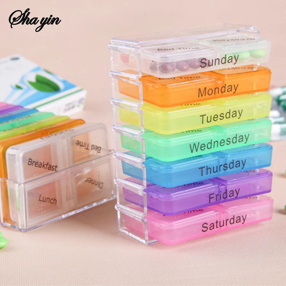 28 Compartment Plastic Medicine Box Drawer Organizer Home Health Care