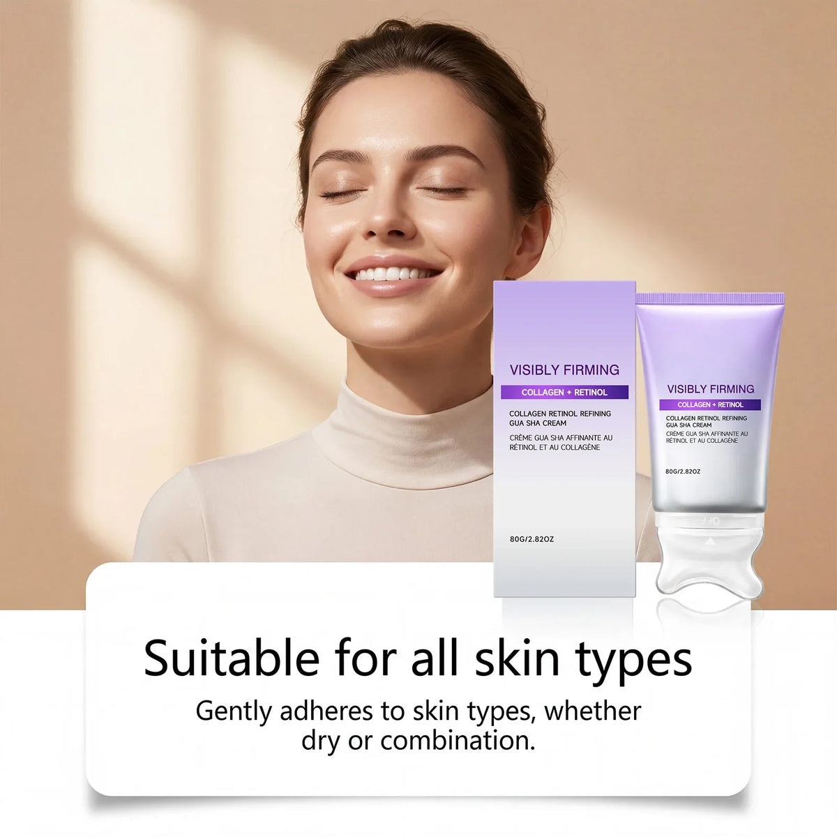 Retinol Collagen Lifting Face Cream & Gua Sha Scraper 80g