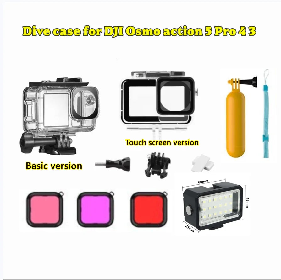 DJI OSMO Action 3/4/5 Pro 40M Waterproof Diving Housing Case
