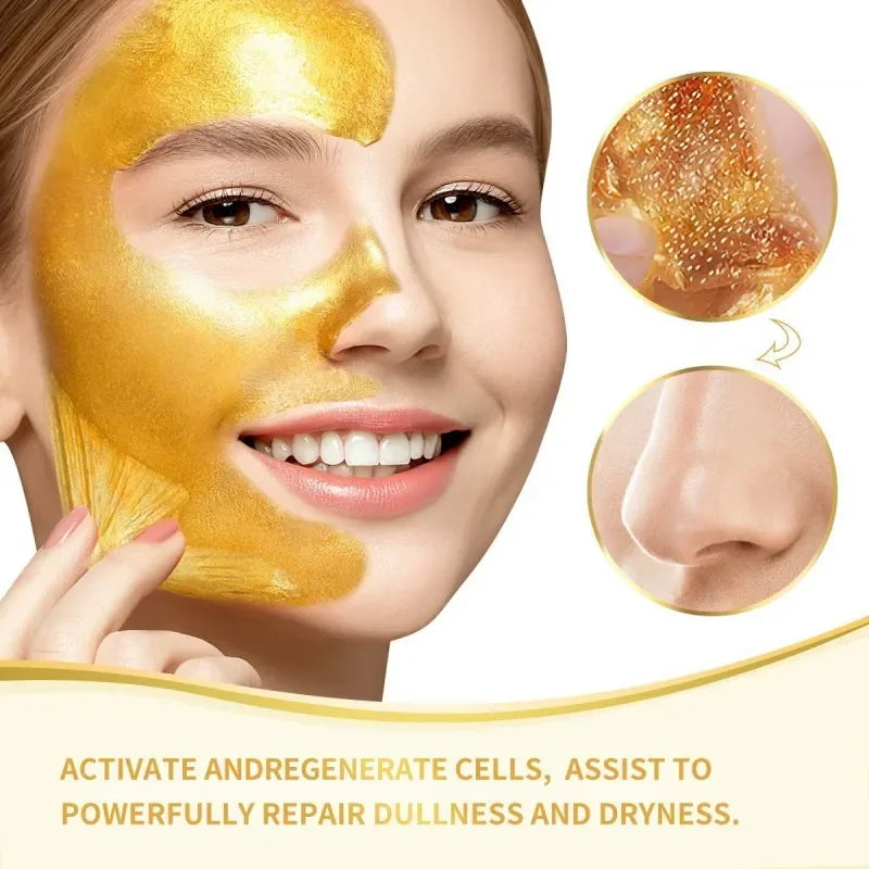 24K Gold Peel-Off Facial Mask – Deep Cleansing & Moisturizing