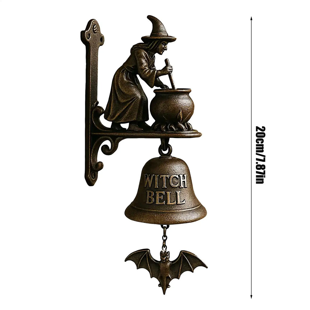 Witch Dachshund Outdoor Dinner Bell | Retro Farmhouse Door Chime