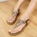 Women's Crystal Flat Sandals – Bohemian Beach Flip-Flops