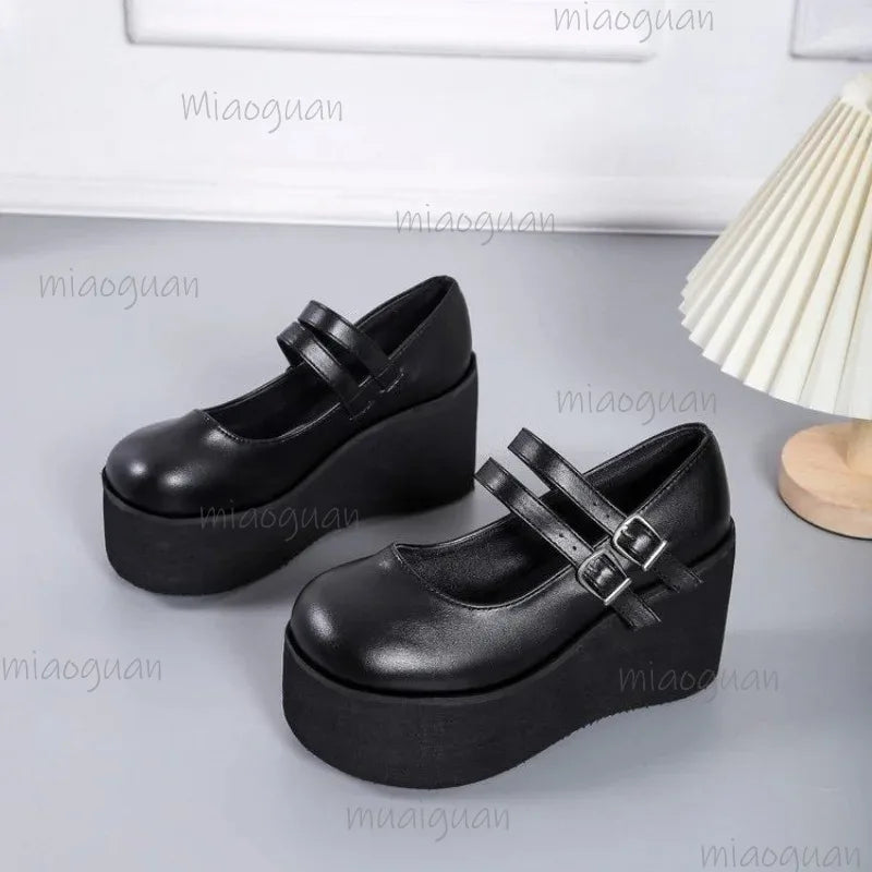 Women's Lolita Mary Jane Wedge Pumps | Gothic Punk High Heels