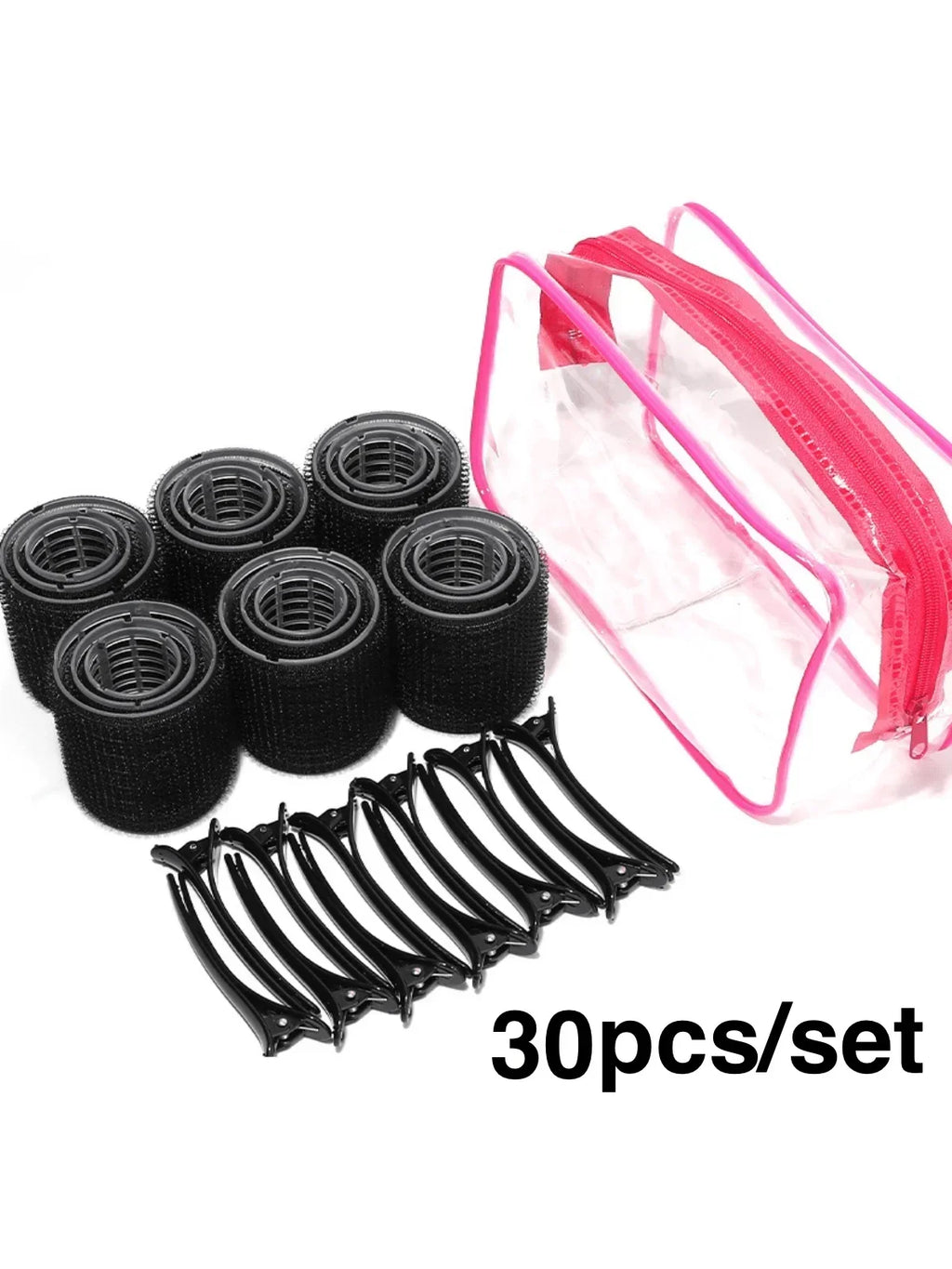 30-Piece Heatless Hair Curling Rollers Set – DIY Styling