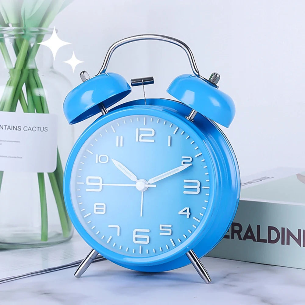4-Inch Mini Round Silent Alarm Clock | Bedside & Dorm