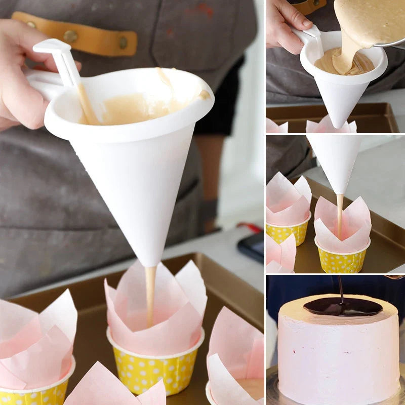 Adjustable Cream Funnel Batter Dispenser for Cakes & Chocolate
