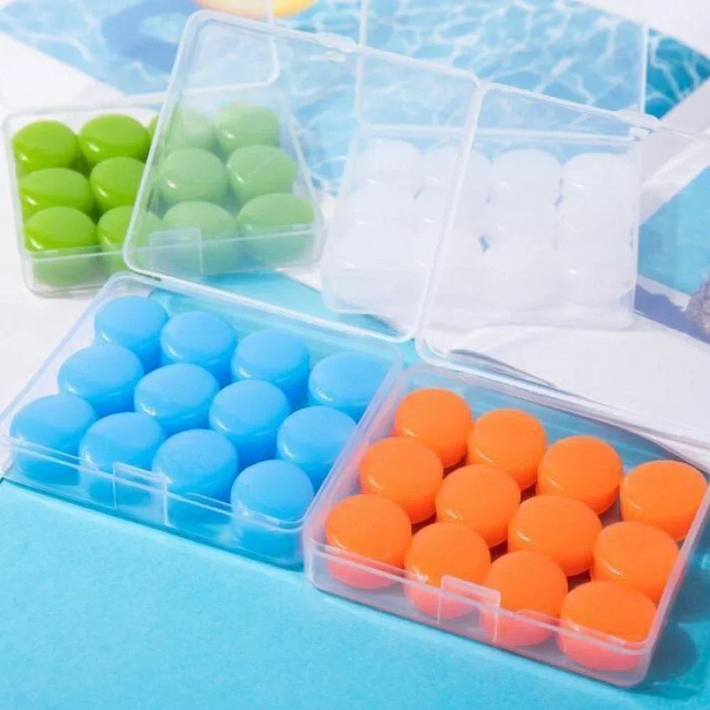 Reusable Silicone Ear Plugs for Sleep & Noise Reduction – 12 PCS