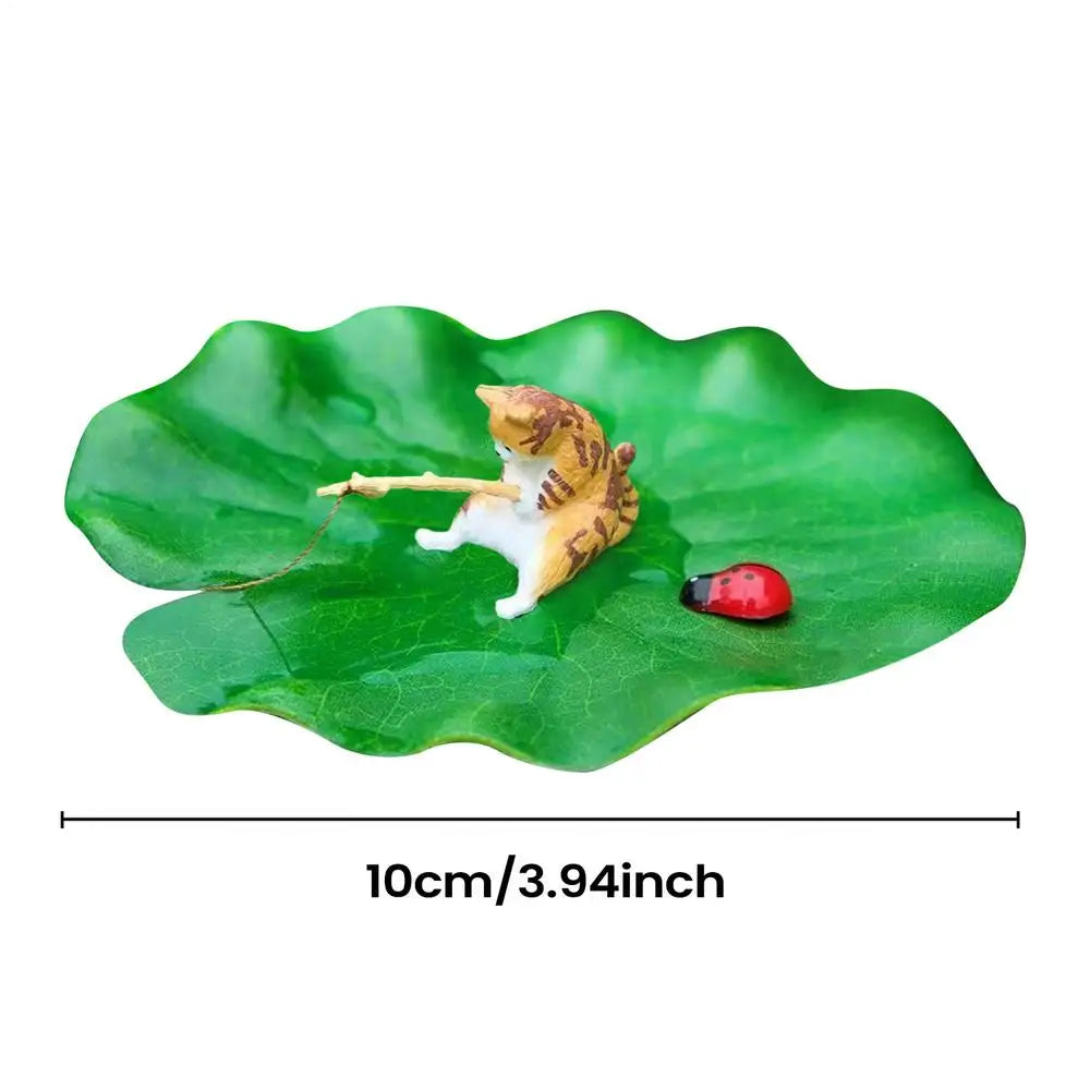 Floating Cat Fishing Aquarium Ornament – Resin Betta Tank Decor
