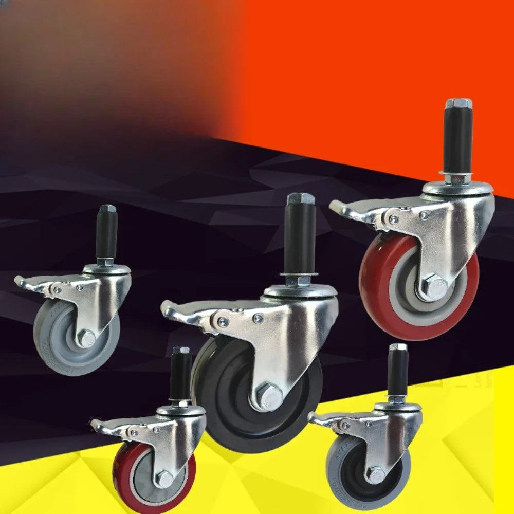 3/4/5" Polyurethane Swivel Caster Wheels with Lock & Ball Bearing