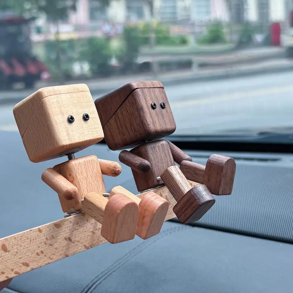 Shaking Wooden Man Figurine – Funny Desk Decor & Gift