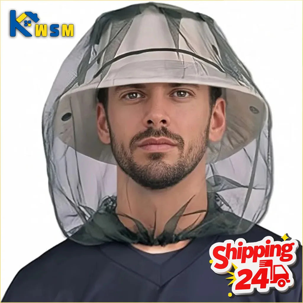 Outdoor Mesh Bug Net Face Shield Hat | Fishing & Beekeeping