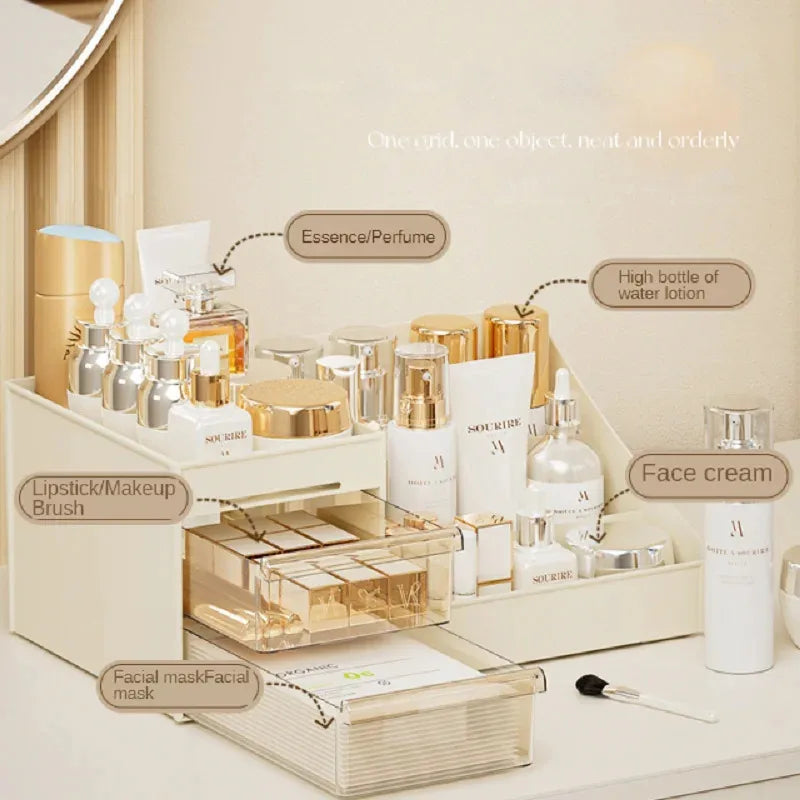 Transparent Drawer Makeup Box Dormitory Organizer Plastic Cosmetics