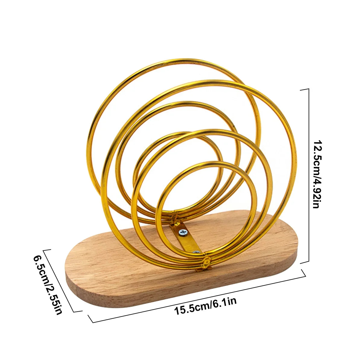 Modern Napkin Holder with Wooden Base | Gold, Black, White