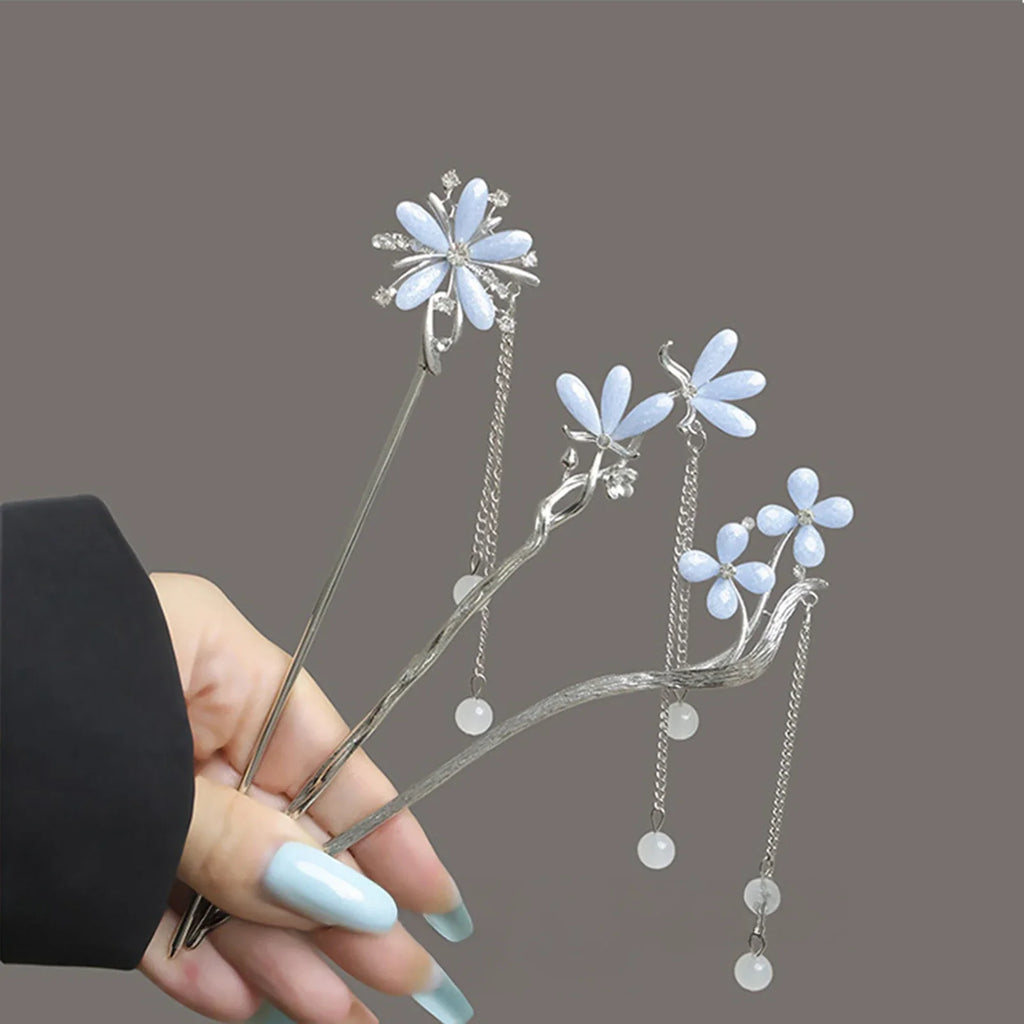 Chinese Style Alloy Hair Sticks – Floral Hanfu Hair Accessory